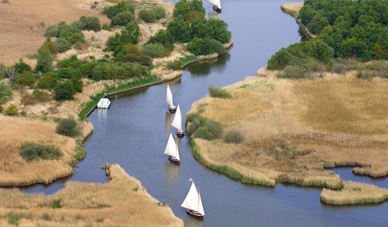 Broads sailing yachts aerial Mike Page