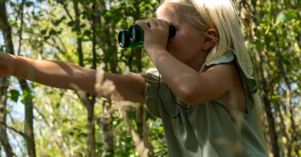 Nature and Wildlife East of England Girl with binoculars 960px w x 640px h